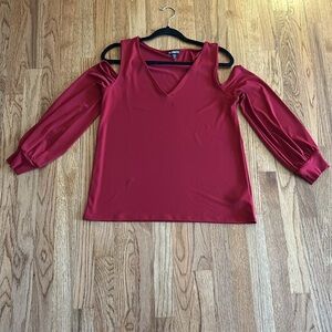 Express Boatneck Shoulderless Top - Burgundy size Medium